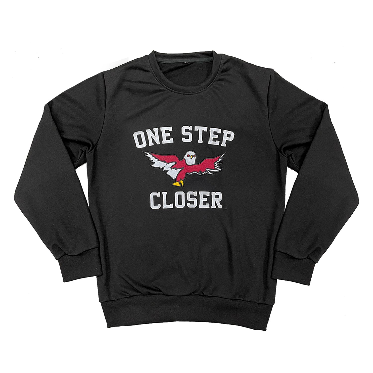 Black Appliqué Eagle Crewneck